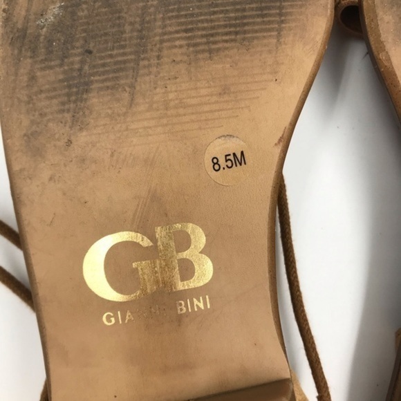 Gianni Bini Tan Leather Ankle Tie Lace Up Sandals Size 8.5 - Picture 5 of 8